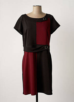 Robe mi-longue manches courtes manches courtes noir FILLE A SUIVRE femme