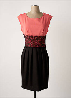 Robe mi-longue manches courtes manches courtes rose FILLE A SUIVRE femme
