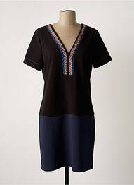 Robe courte manches courtes manches courtes noir FILLE A SUIVRE femme