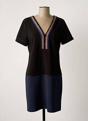 Robe courte manches courtes manches courtes noir FILLE A SUIVRE femme