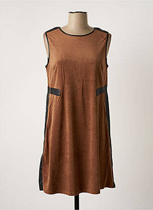 Robe courte sans manche sans manche marron CHERRY COUTURE femme