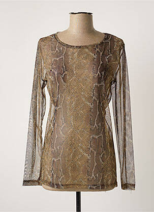 Top stretch manches longues marron ALAIN MURATI femme