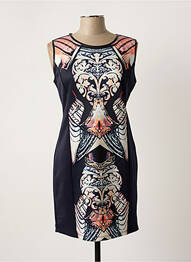 Robe courte fermeture zippée au dos sans manche bleu EXQUISS'S femme