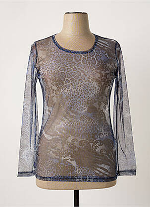 Top stretch manches longues bleu ALAIN MURATI femme