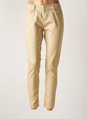 Pantalon slim tissage popeline taille normale beige CHARLIOR femme