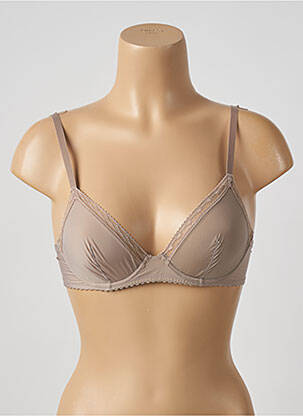 Soutien-gorge effet matière satinée haut soutien-gorge emboitant beige EPURE PAR LISE CHARMEL femme