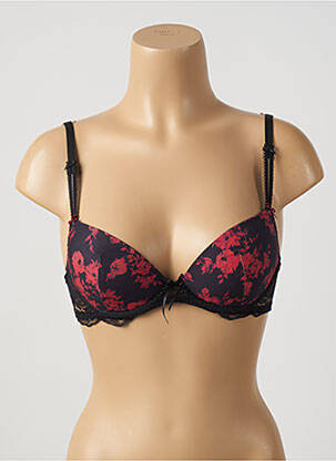 Soutien-gorge effet matière satinée haut soutien-gorge moulé noir ANTINEA femme