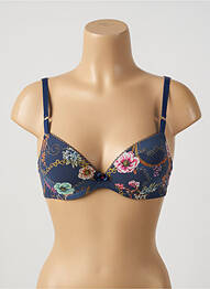 Soutien-gorge effet matière satinée bleu ANTIGEL femme
