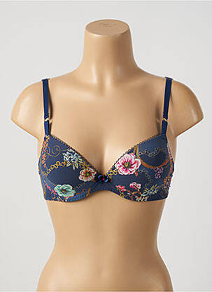 Soutien-gorge effet matière satinée bleu ANTIGEL femme