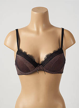 Soutien-gorge effet matière satinée haut soutien-gorge moulé marron ANTIGEL femme