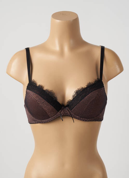 Soutien-gorge effet matière satinée haut soutien-gorge moulé marron ANTIGEL femme