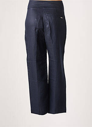 Pantalon large tissage crêpe taille haute bleu ONE STEP femme