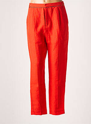 Pantalon droit tissage crêpe taille normale orange I.CODE (By IKKS) femme