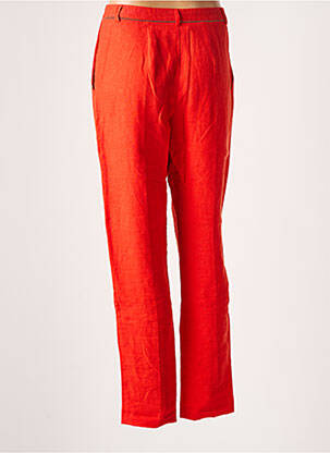 Pantalon droit tissage crêpe taille normale orange I.CODE (By IKKS) femme
