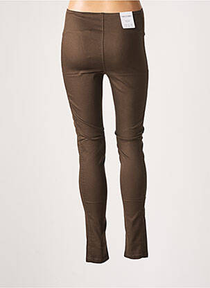 Jegging tissage popeline taille haute marron CAMAIEU femme