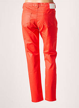 Pantalon slim tissage enduit taille normale orange ONE STEP femme