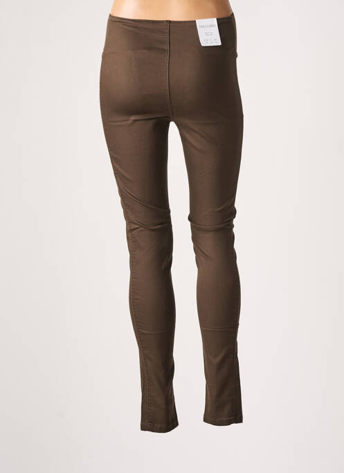 Jegging tissage popeline taille haute marron CAMAIEU femme