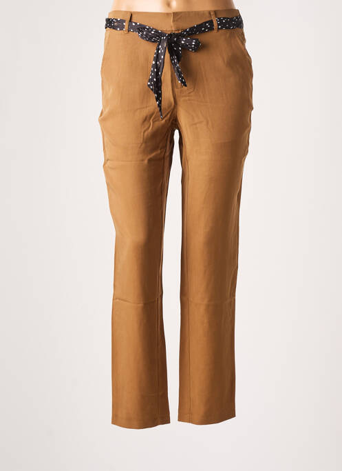 Pantalon chino marron I.CODE (By IKKS) pour femme