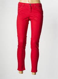 Pantalon 7/8 stretch taille basse rouge ONE STEP femme