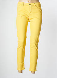 Pantalon 7/8 stretch taille basse jaune ONE STEP femme