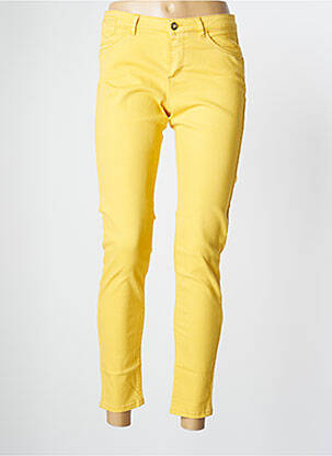 Pantalon 7/8 stretch taille basse jaune ONE STEP femme