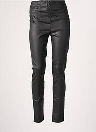 Pantalon slim tissage enduit taille haute noir GUESS femme