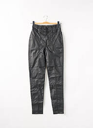 Pantalon slim tissage enduit taille haute noir GUESS femme