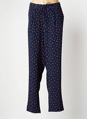 Pantalon droit tissage crêpe taille normale bleu DAMART femme