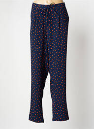 Pantalon droit tissage crêpe taille normale bleu DAMART femme