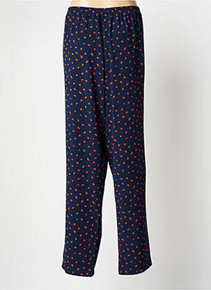 Pantalon droit tissage crêpe taille normale bleu DAMART femme