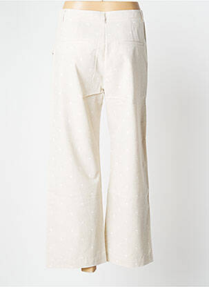 Pantalon 7/8 fermeture zippée sous rabat boutonné taille normale beige I.CODE (By IKKS) femme