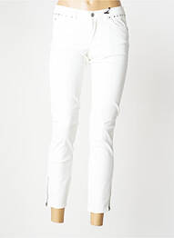 Jeans coupe slim slim taille basse blanc IKKS femme
