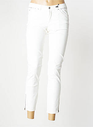 Jeans coupe slim slim taille basse blanc IKKS femme