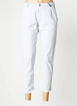 Pantalon chino tissage popeline taille normale bleu IKKS1 femme