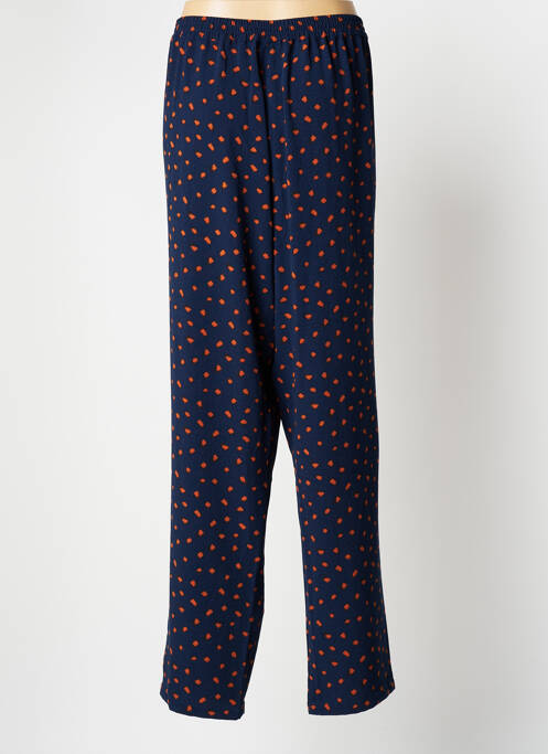 Pantalon droit tissage crêpe taille normale bleu DAMART femme