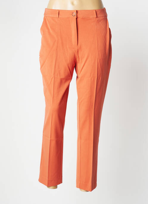 Pantalon chino fermeture zippée sous rabat boutonné taille normale orange DAMART femme