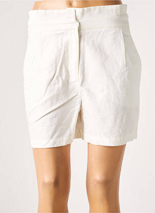 Short taille à pinces taille haute blanc IKKS femme