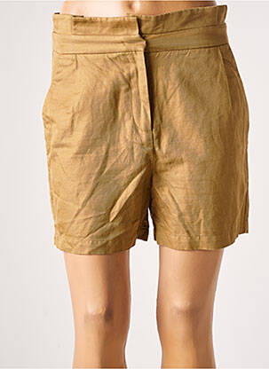 Short taille à pinces taille haute beige IKKS femme