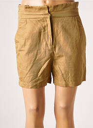 Short taille à pinces taille haute beige IKKS femme