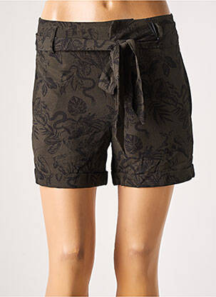 Short fermeture zippée sous rabat avec crochet taille normale vert IKKS femme