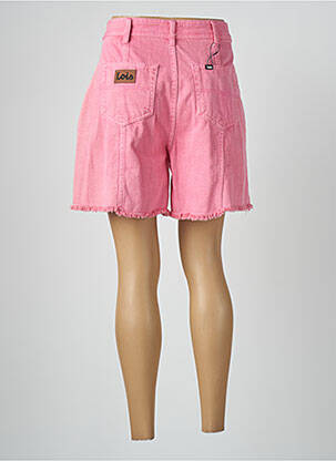 Short fermeture zippée sous rabat boutonné taille haute rose LOIS femme