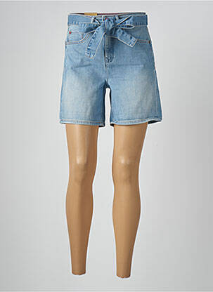 Short fermeture zippée sous rabat boutonné taille haute bleu SALSA femme