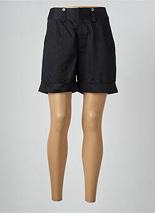 Short fermeture zippée sous rabat boutonné taille haute noir VICTORIO & LUCCHINO femme