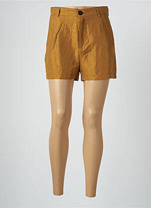 Short fermeture zippée sous rabat boutonné taille haute marron I.CODE (By IKKS) femme