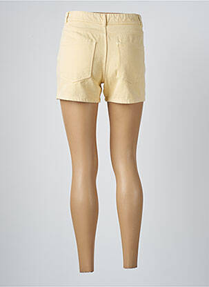 Short fermeture zippée sous rabat boutonné taille haute jaune CAMAIEU femme