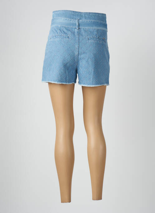 Short fermeture zippée sous rabat boutonné taille haute bleu IKKS femme