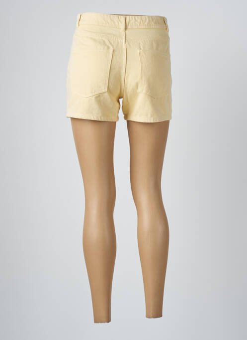 Short fermeture zippée sous rabat boutonné taille haute jaune CAMAIEU femme