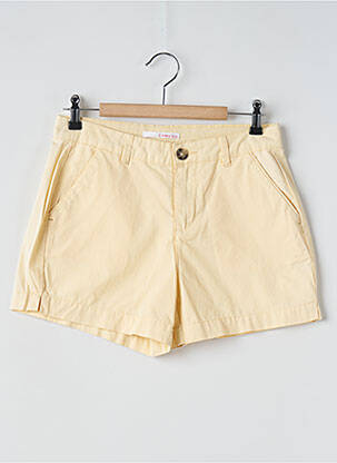 Short fermeture zippée sous rabat boutonné taille normale jaune CAMAIEU femme