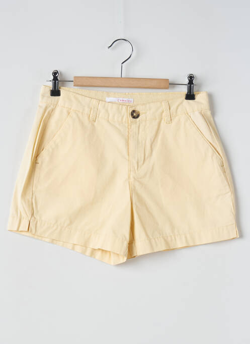 Short fermeture zippée sous rabat boutonné taille normale jaune CAMAIEU femme
