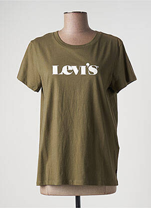 T-shirt sérigraphie floquée manches courtes vert LEVIS femme